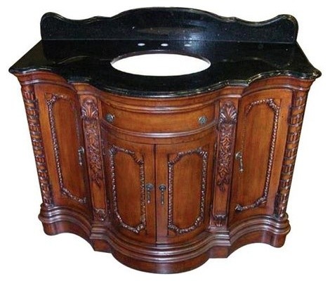 Single Walnut Vanity classique-console-et-meuble-sous-lavabo