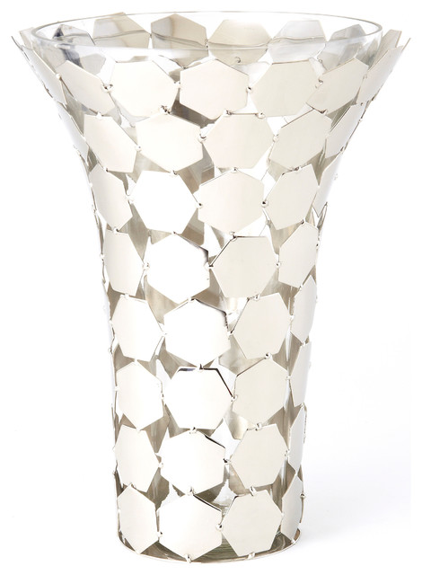 Elegance Hex Pattern Flower Vase,10 inch