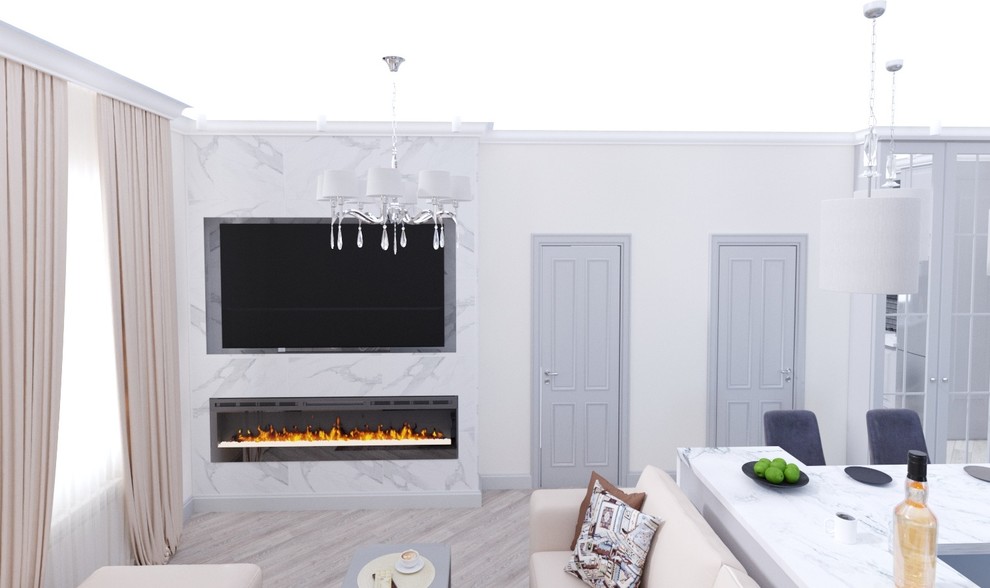 кухня гостиная в стиле классическом стиле