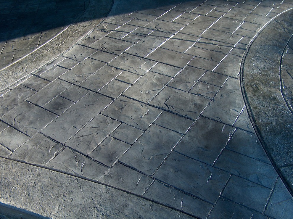 Ashler slate stamped concrete patio Cleveland by Fordson Concrete