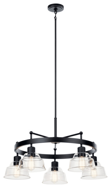 Eastmont 5-Light Industrial Chandelier in Black