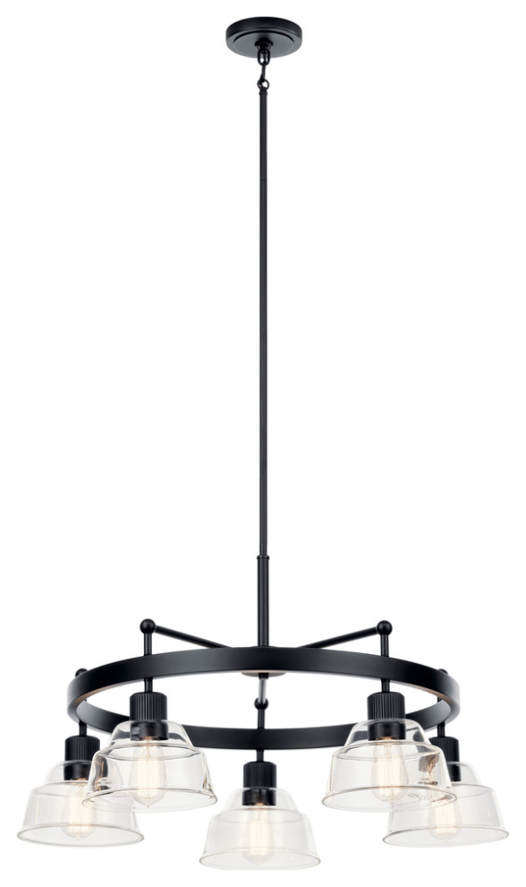 Eastmont 5-Light Industrial Chandelier in Black