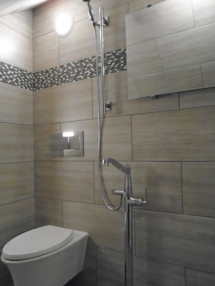 Idée de décoration pour une salle de bain nordique.