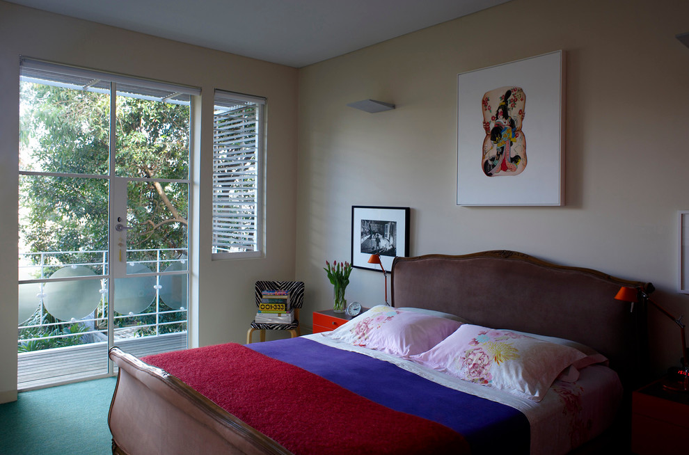 Eclectic bedroom in Sydney.