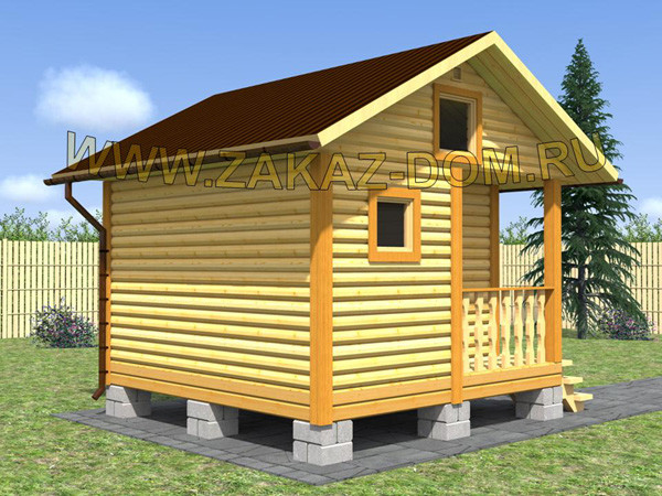 Баня из профилированного бруса (4х4 м) - Проект № Б-5