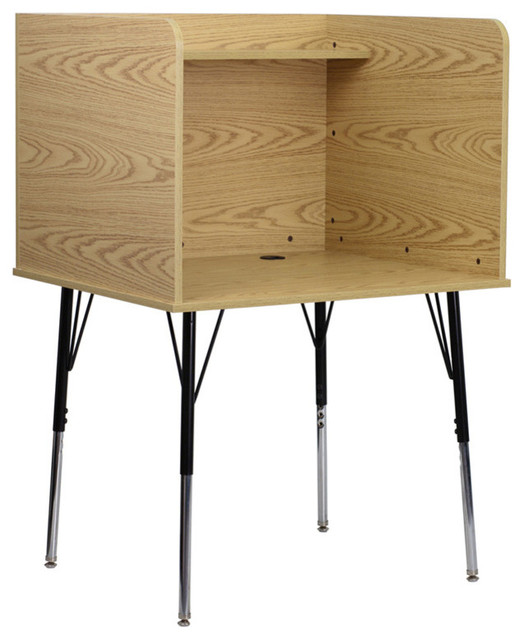 Study Carrel With Adjustable Legs and Top Shelf Finish