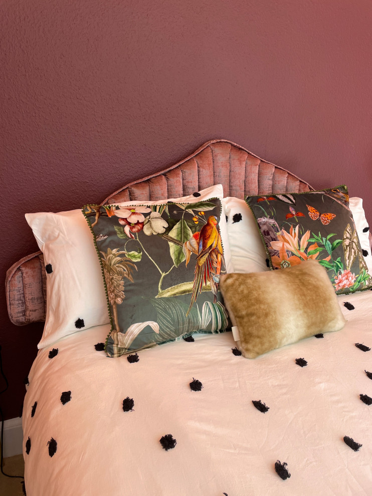 Colour blocking bold bedroom