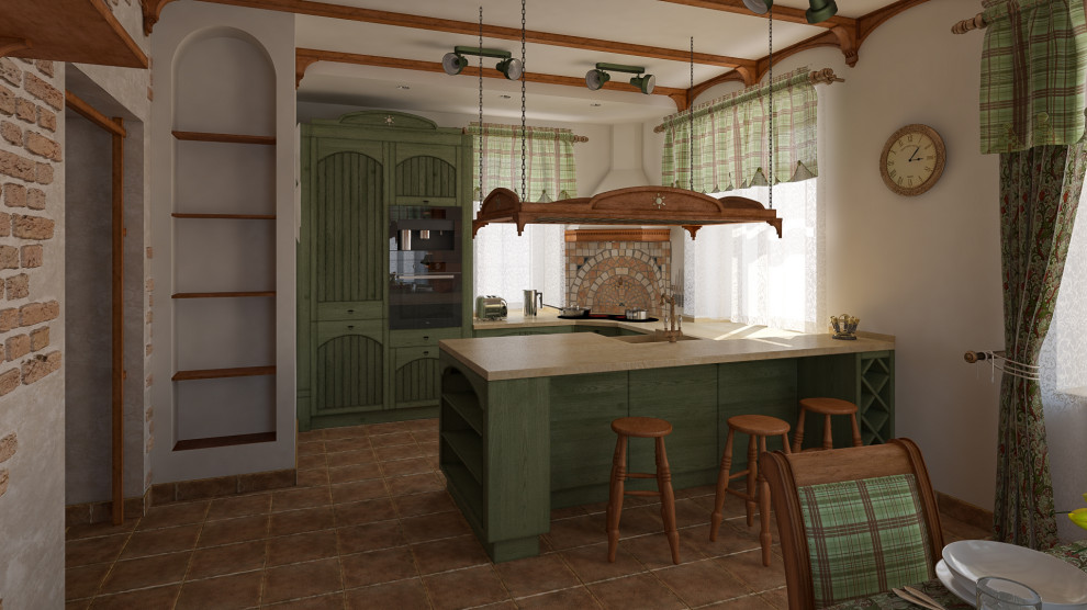 Кухня в загородном доме
