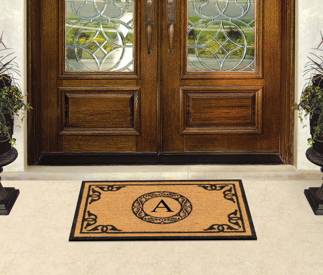 A1HC Hand-Crafted by Artisans Geneva Monogrammed Entry Doormat, 30"x48", A