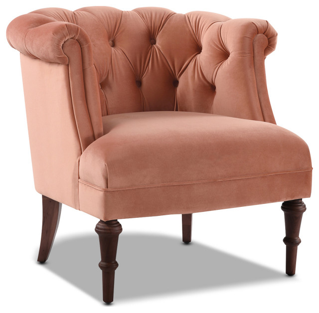 Katherine Tufted Accent Barrel Chair - Traditional - Armchairs And