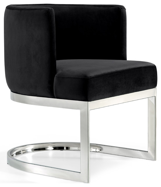 Gianna Velvet Dining Chair, Contemporary Chrome Dining Chairs