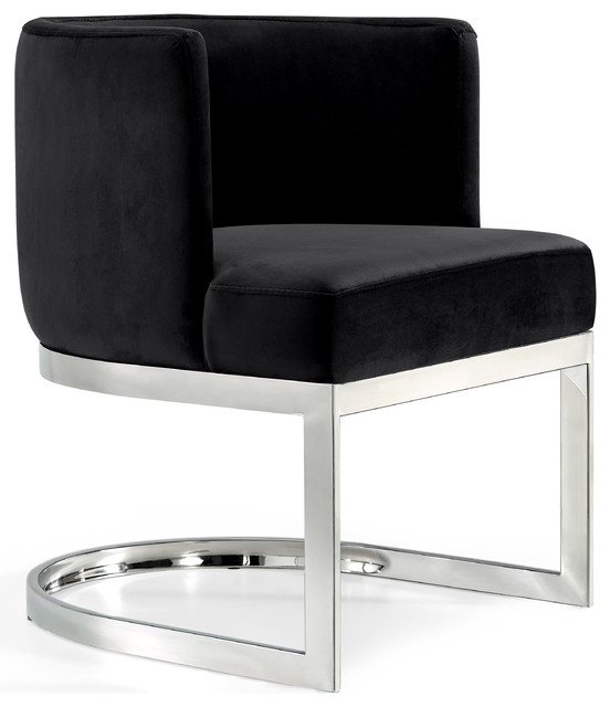 Gianna Velvet Dining Chair Contemporary Chairs By Gianna Velvet Dining Chair Black Chrome Base