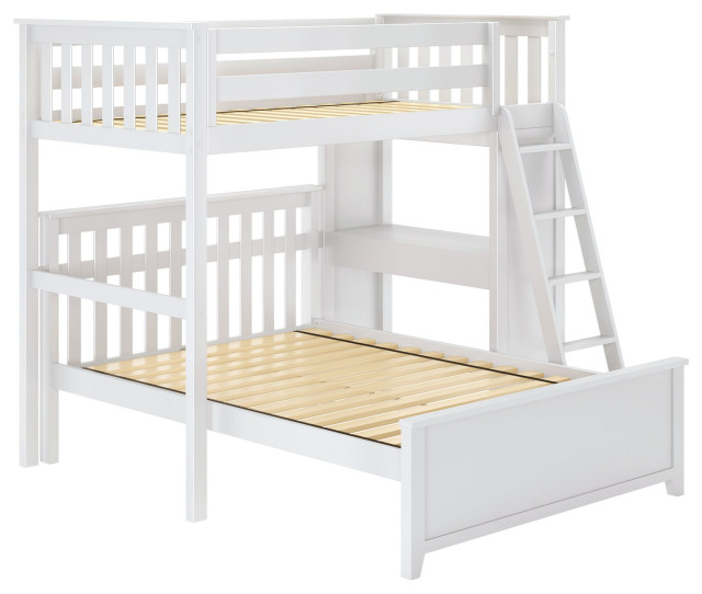 Plank+ Beam Twin over Full All-in-One L-Shaped Bunk Bed + Desk ...