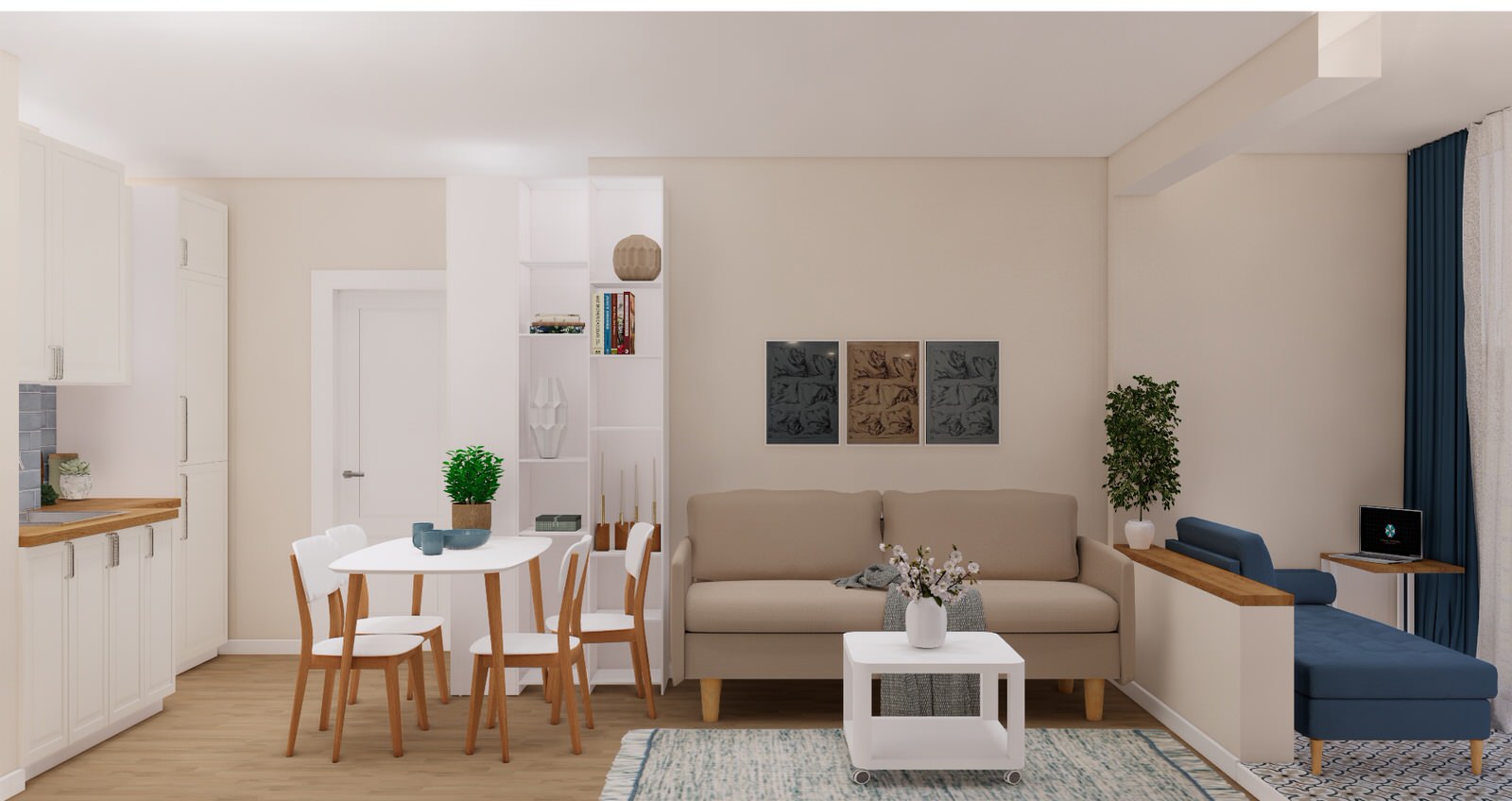 Двухкомнатная квартира 60 м2