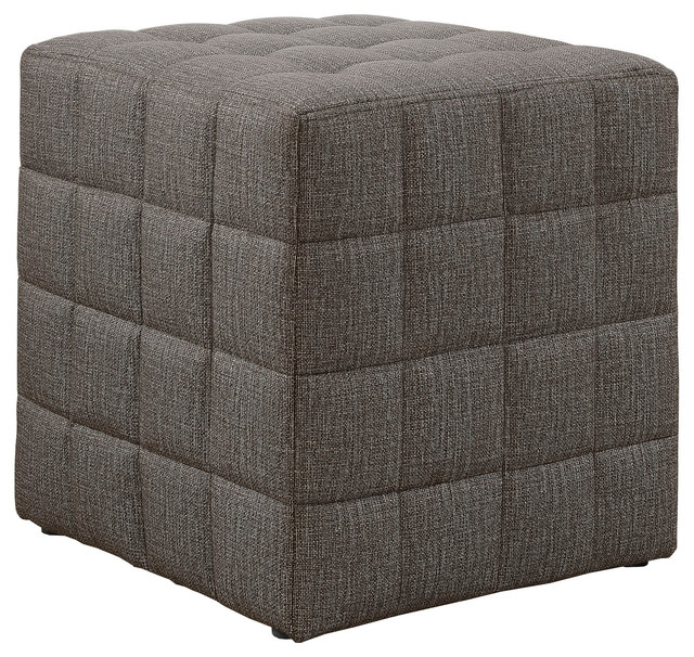 Ottoman, Light Brown LinenLook Transitional Footstools And