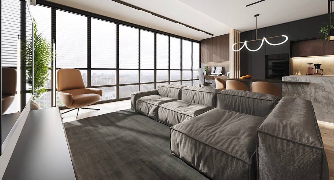 Дизайн-проект студии на 55 кв.м