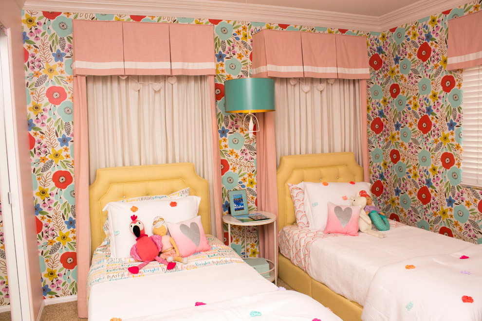Photo of a transitional kids' room in San Diego.