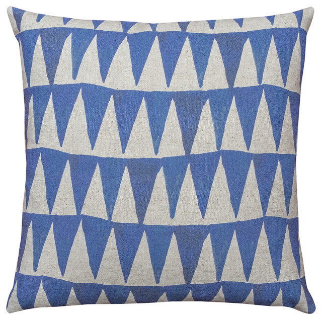 Watercolor Triangle Linen Throw Pillow