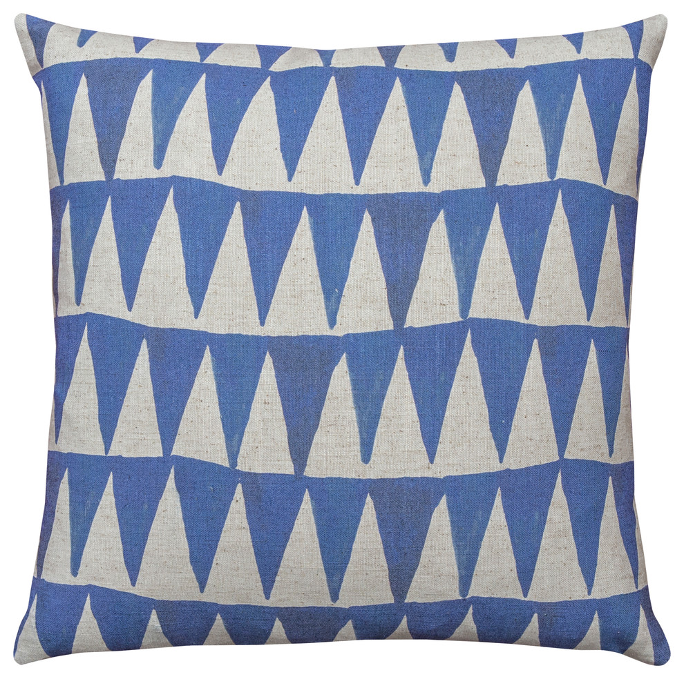 Watercolor Triangle Linen Throw Pillow