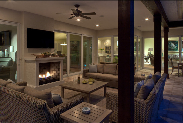 Custom Fireplaces contemporary-veranda