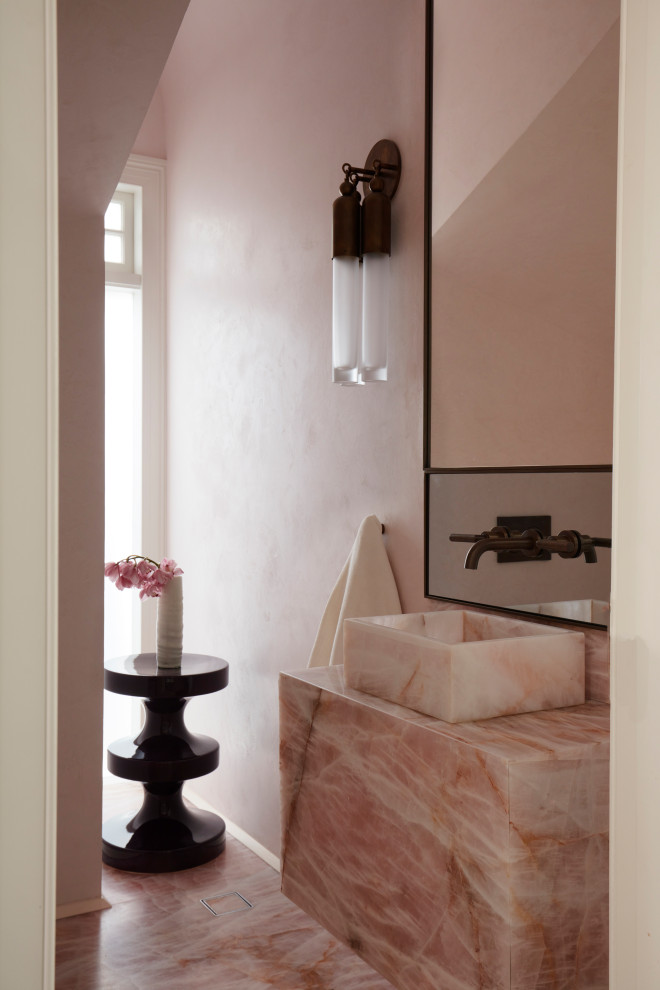This is an example of a contemporary powder room in Sydney.