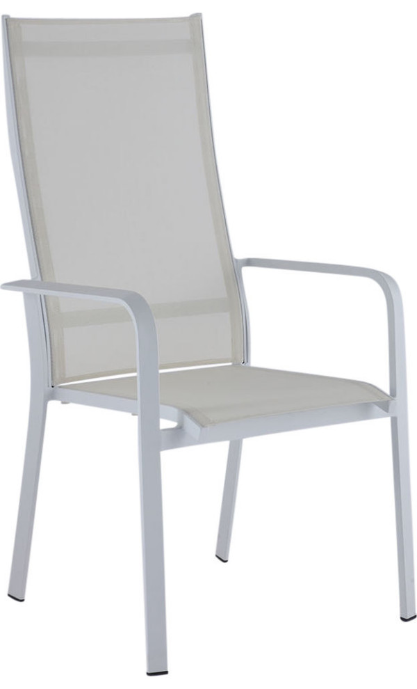 High Back Outdoor Aluminum Chair (Set of 2) Contemporary Outdoor