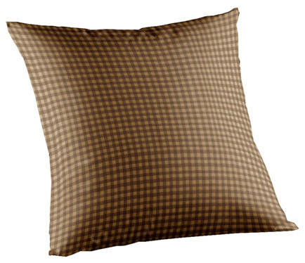 Brown and Golden Fabric Toss Pillow 16 x 16 Inch