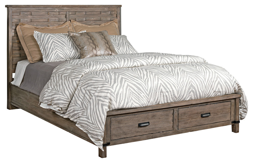 Kincaid Foundry King Panel Bed With Storage Footboard 59139P, 81.75