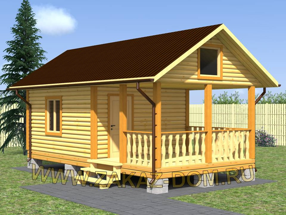 Проект бани из бруса: Б-114
