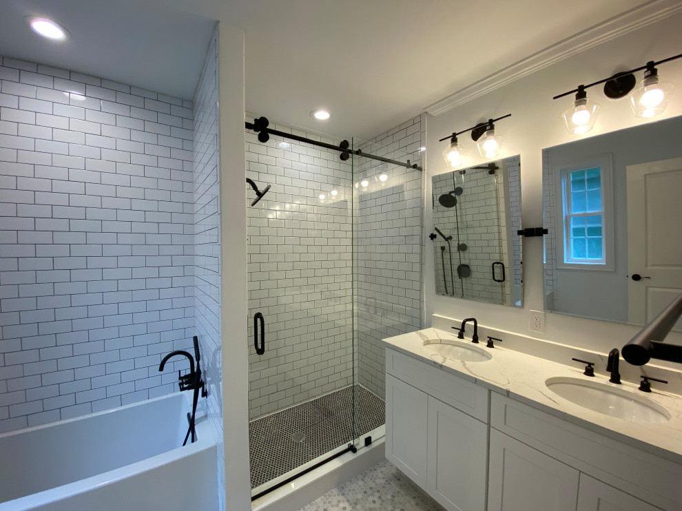 Double Vanity Bath with Walk-In Shower