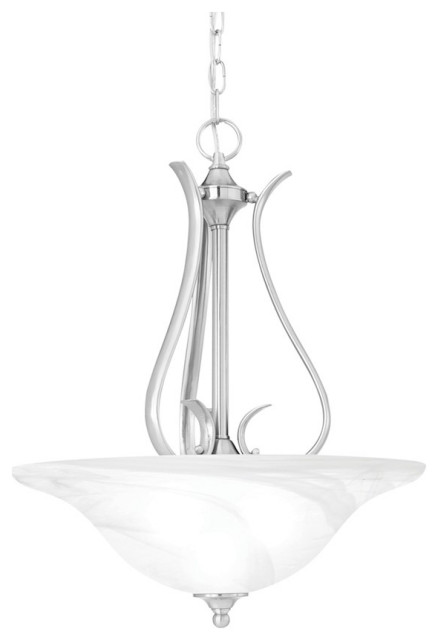 Thomas Lighting Prestige 3-Light Pendant, Brushed Nickel - Traditional ...