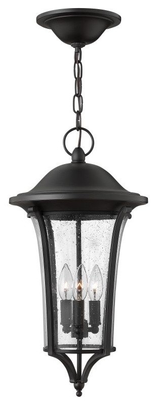 Chesterfield Black 20.5-Inch Three Light Outdoor Hanging Lantern