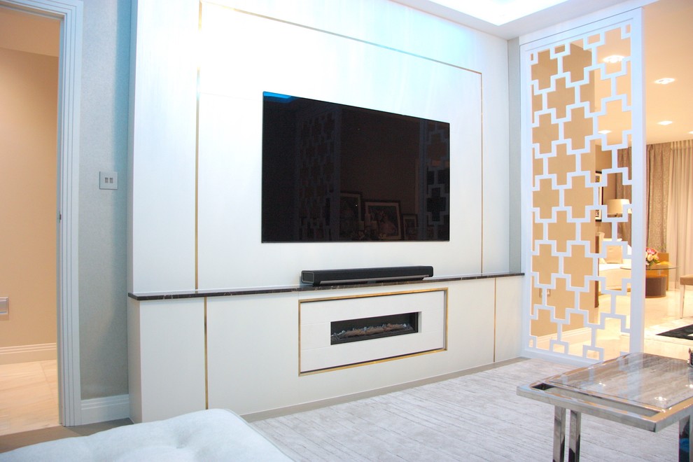 Lacquered Wooden Room Dividers and TV Media Stand