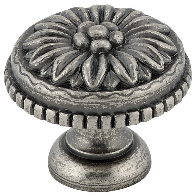 Brass Cabinet Knob 1 3 16 30 Mm Diameter Pewter Finish