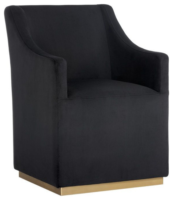 Zane Wheeled Lounge Chair, Abbington Black Contemporary Armchairs And Accent Chairs by