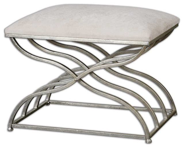 Shea Satin Nickel Small Bench By Designer Grace Feyock