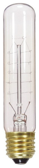 Tubular Nostalgic Light Bulb, 60 Watt, 5.5", Length, Clear, Set of 6
