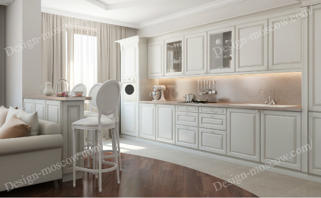 Квартира в Белом. Визуализация кухни-гостиной