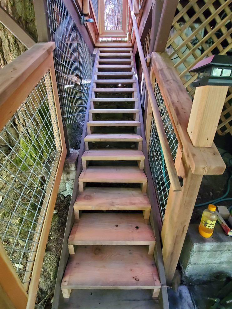 Wood Cabin Stairs