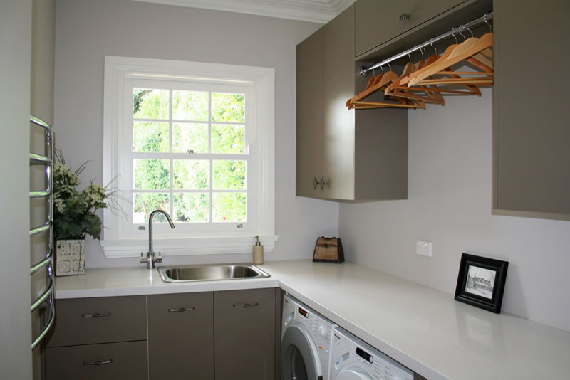Photo of a contemporary laundry room in Central Coast.
