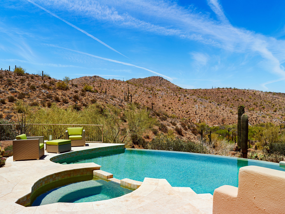 Design ideas for a contemporary infinity pool in Phoenix.