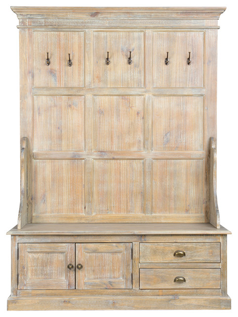 Fanwood Rustic Pine Wood Entryway Storage Bench By Kosas Home