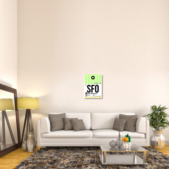 "SFO San Francisco Luggage Tag 3" Fine Art Print, 18" x 24" - Modern ...