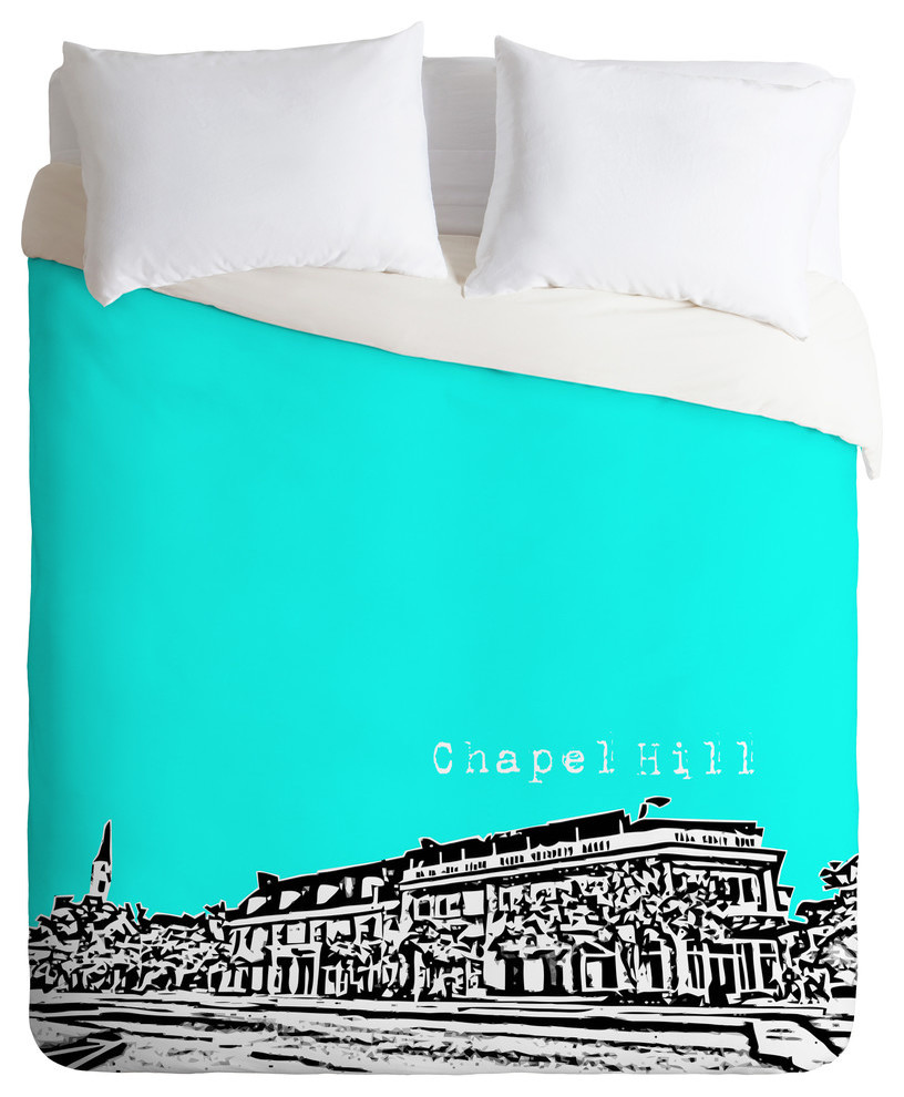 Bird Ave Chapel Hill Aqua Duvet Cover