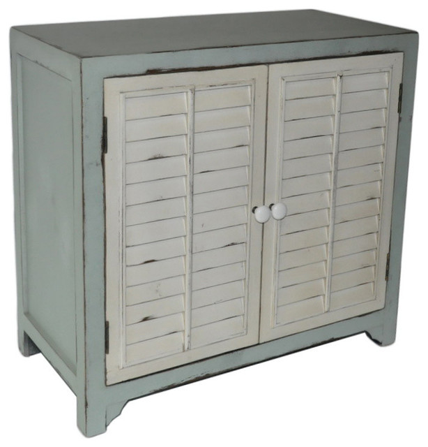 Coastal Shutter Door Cabinet - Beach Style - Accent Chests ...