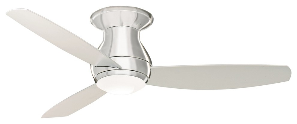 Contemporary 52" Emerson Curva Sky Brushed Steel Hugger Ceiling Fan
