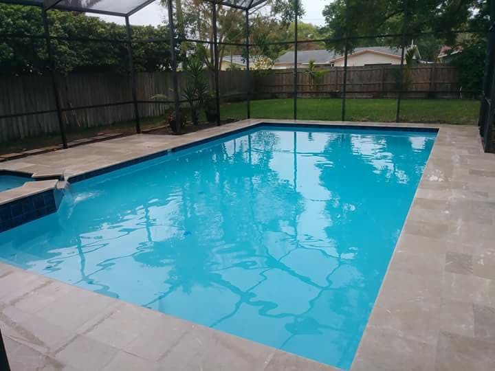 Inspiration for a modern pool remodel in Tampa