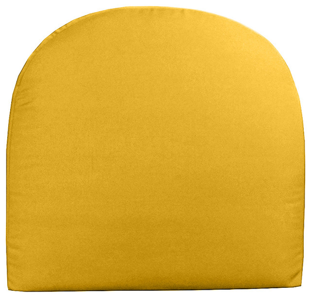 Sunbrella Dining Seat Cushion with Ties, Sunflower Yellow, 21.5"x20"