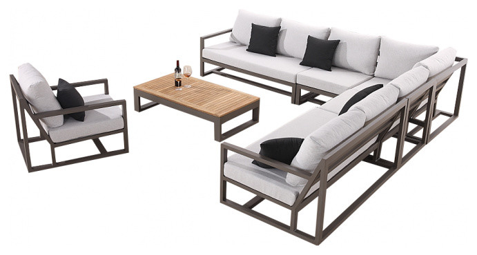 TRIBECA L Shaped Modular Sectional Set for 8 and Coffee Table