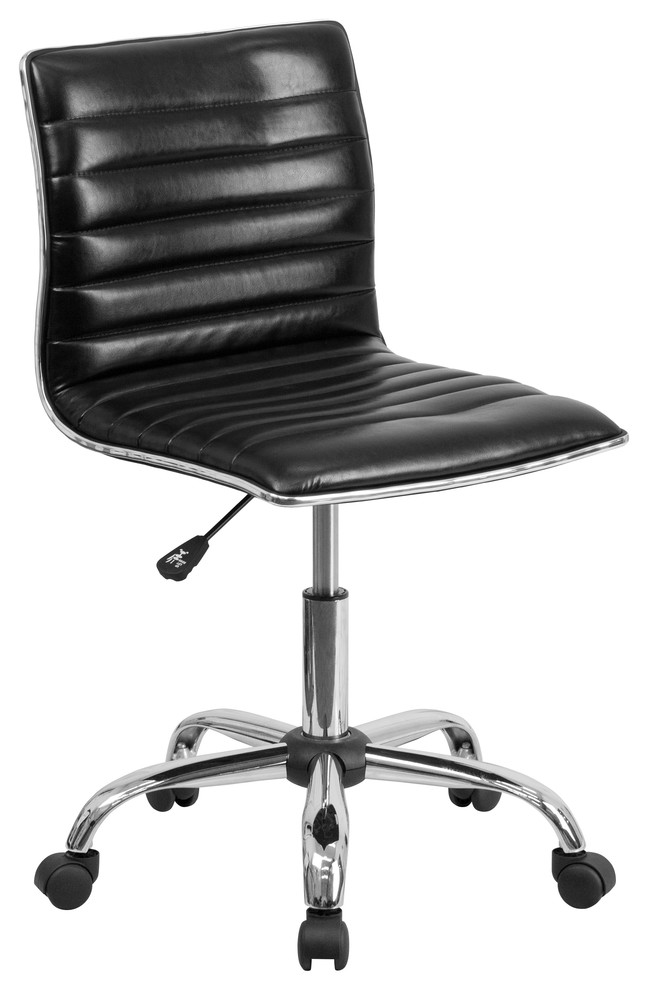 MFO Mid-Back Armless Black Ribbed Designer Task Chair